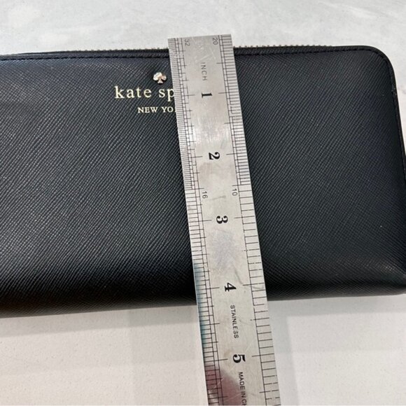 Kate Spade Black Leather Cameron Long Wallet - Picture 12 of 13